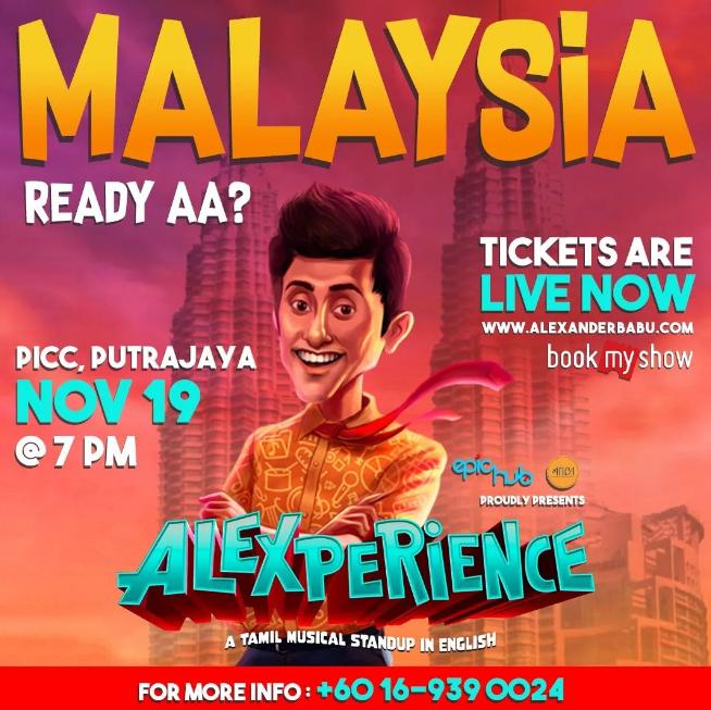Bookings are now open for KL show-Alexander Babu-A Musical Standup in English-Malaysia-Stumbit Advertisements